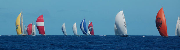 Photograph of yachts racing at 2014 St Barths Bucket Regatta