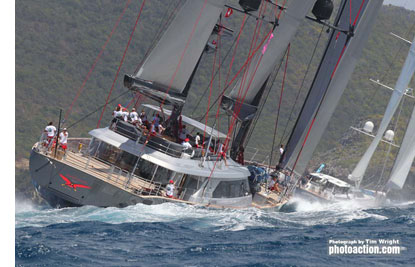 Photograph of a yacht racing